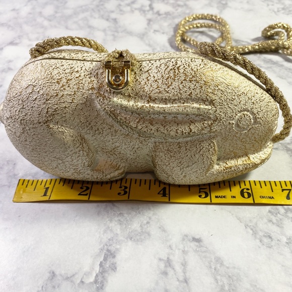 Timmy Woods Vintage Wooden Rabbit Clutch Bag